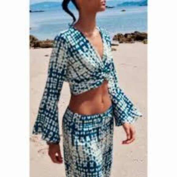 Zara Printed Flowy Pants - Picture 6 of 7